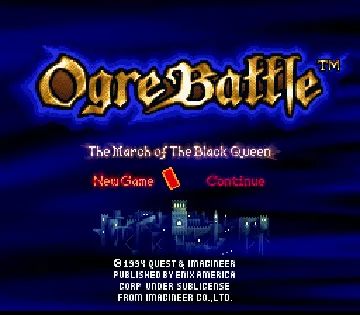 Ogre Battle - The March of the Black Queen (USA) screen shot title